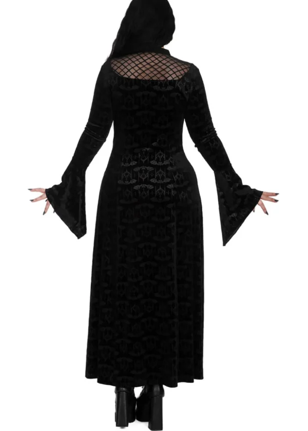 Banned Alternative Hex Gothic Bat Maxi Dress Black