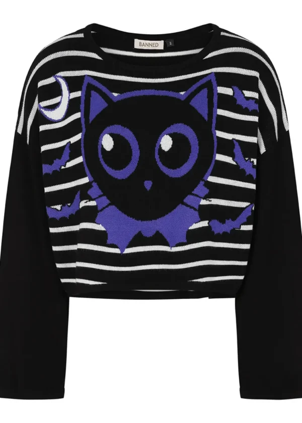 Banned Alternative Kuro Bat Cat Jumper Black
