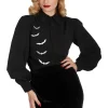 Banned Alternative Night Bat Blouse Black