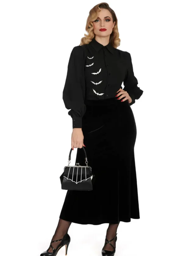 Banned Alternative Night Bat Blouse Black