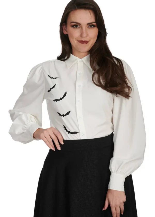 Banned Alternative Night Bat Blouse White