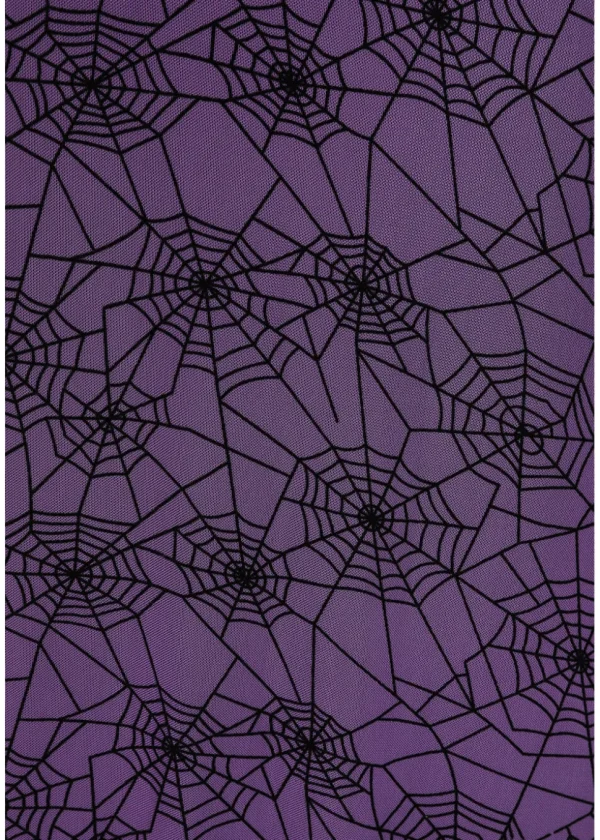 Banned Alternative Seraphina Spiderweb Mesh Maxi Skirt Purple