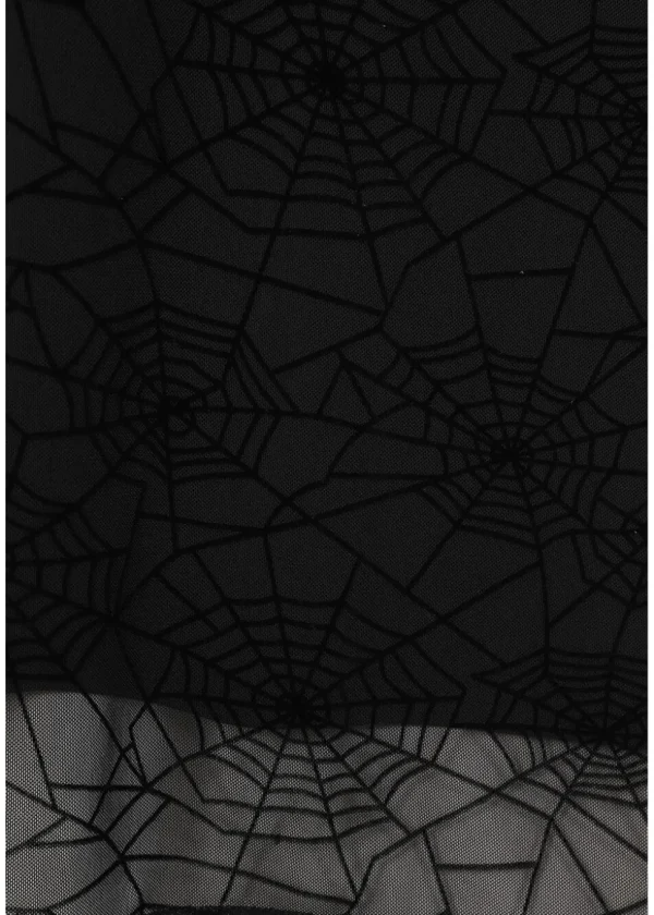 Banned Alternative Seraphina Spiderweb Mesh Maxi Skirt Black