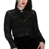 Banned Alternative Tangled In Paradise Spiderweb Blouse Black