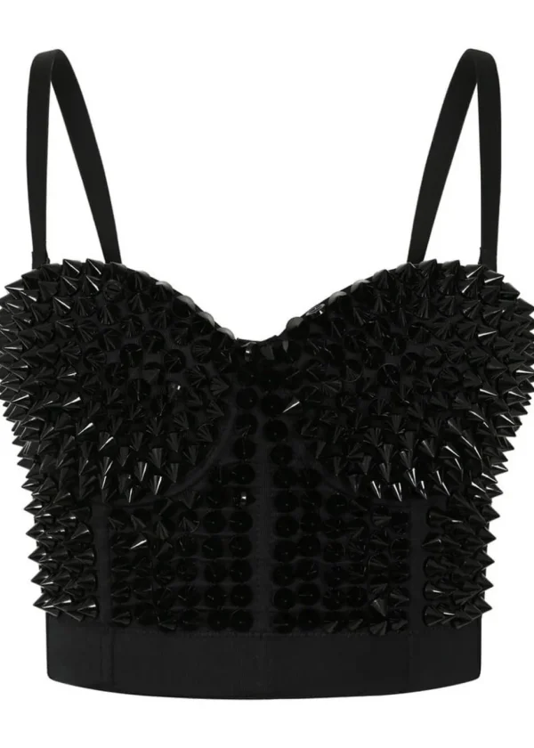 Banned Alternative Xenia Spike Bustier Top Black