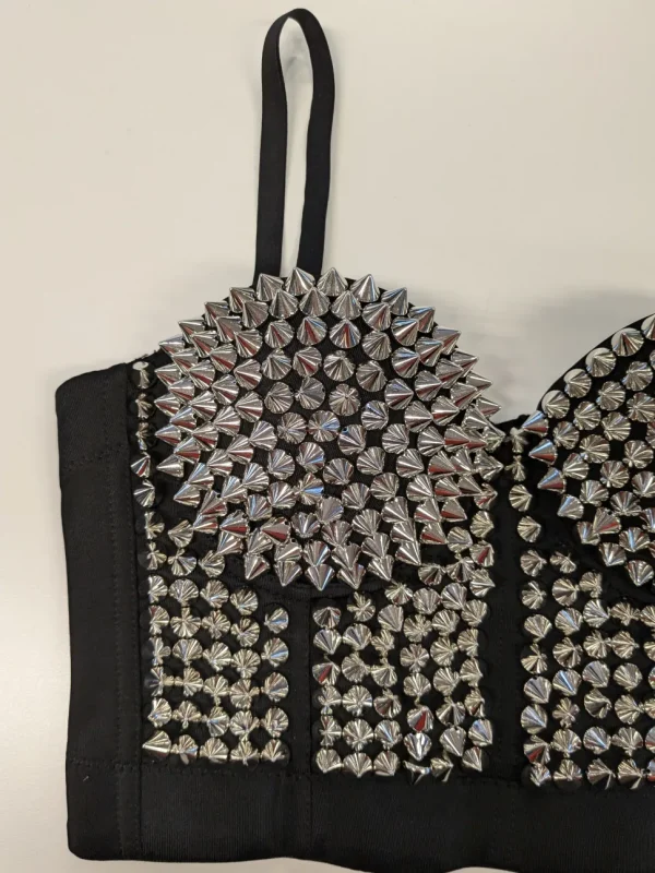 Banned Alternative Xenia Spike Bustier Top Silver