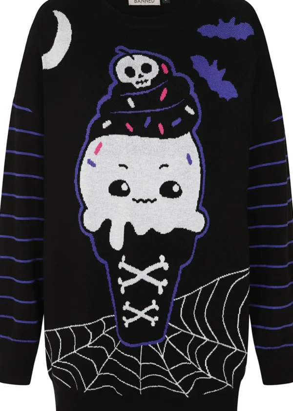 Banned Alternative Yami Ice Cream Sweater Black