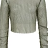 Banned Alternative Zoey Fishnet Top Army Green
