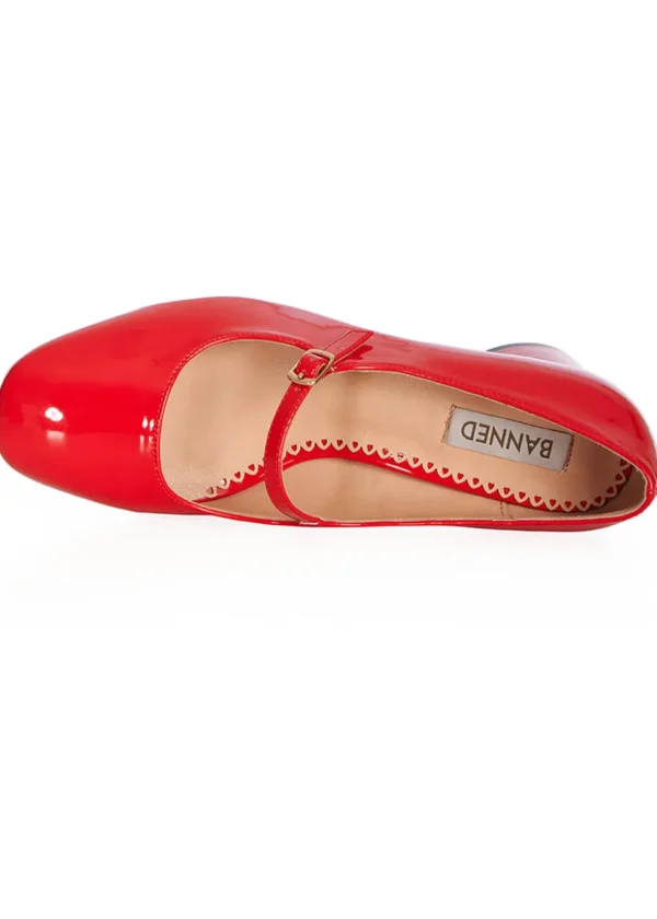 Banned Annie Patent Mary Jane 60's Pumps Red
