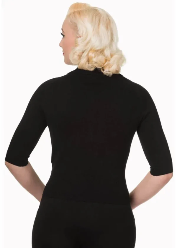 Banned April Bow 40's Cardigan Black