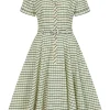 Banned Bella Anchor Ahead 50's Swing Dress Green
