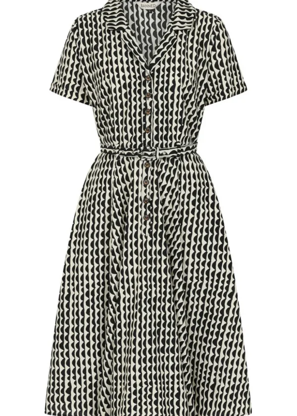 Banned Bella Nature Waves 50's Swing Dress Cream