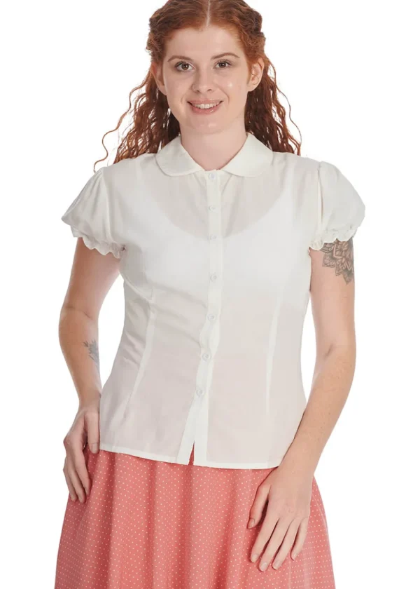 Banned Betsy Bloom 40's Blouse White