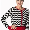 Banned Black Coffee 60's Cardigan Black White