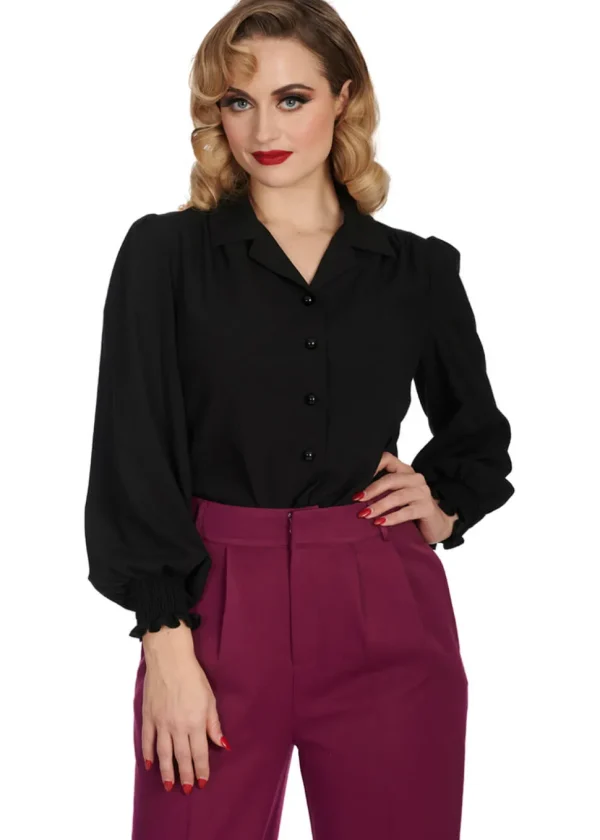 Banned Bonnie 40's Blouse Black