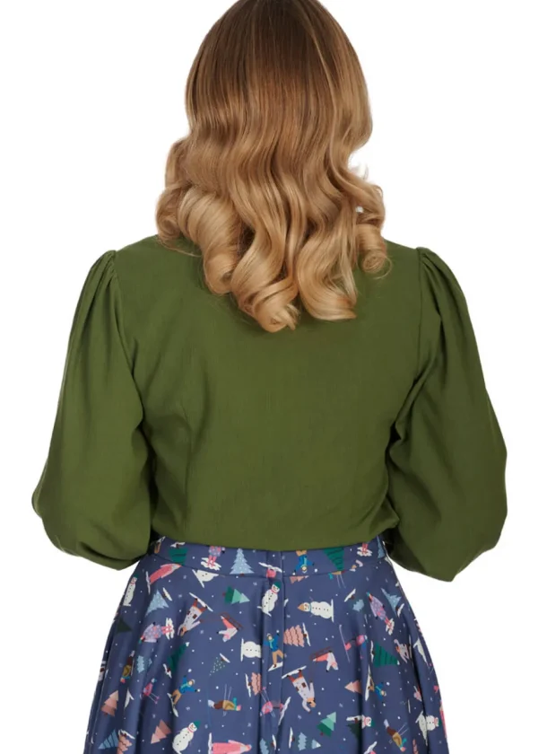 Banned Bonnie 40's Blouse Olijf Green