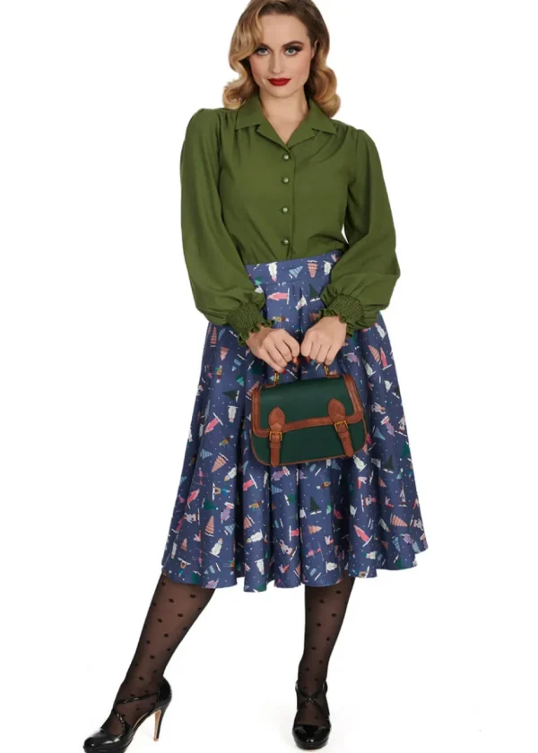 Banned Bonnie 40's Blouse Olijf Green