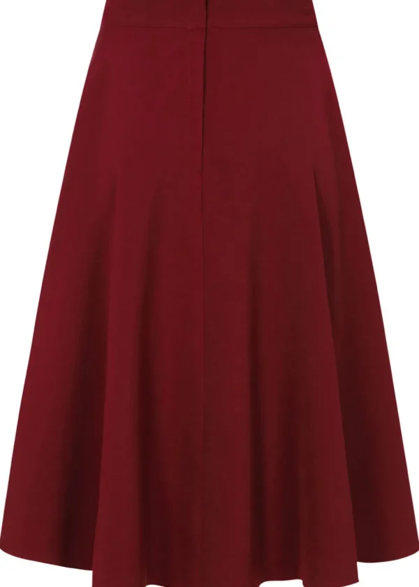 Banned Book Club 50's Swing Skirt Burgundy
