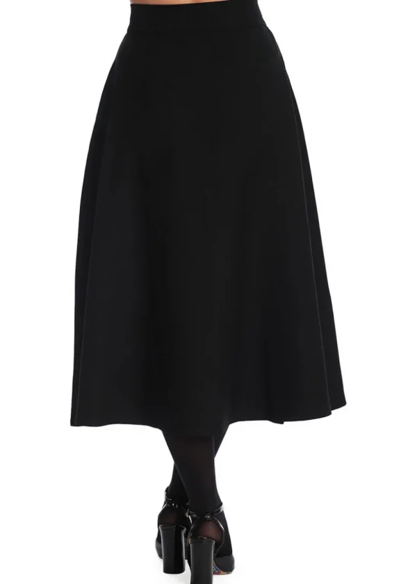 Banned Book Worm 50's Flared Skirt Black