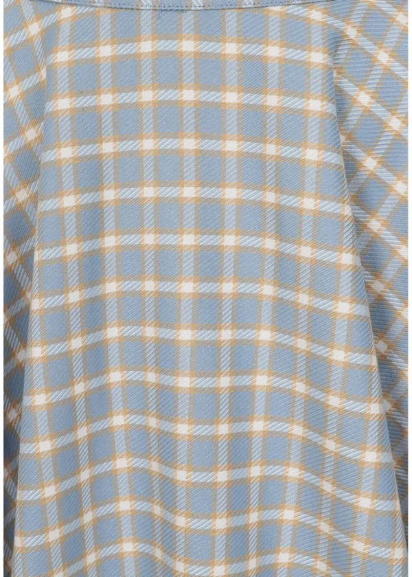 Banned Cary Blue Check 50's Swing Skirt Blue
