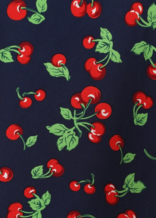 Banned Cary Cherry 50's Swing Skirt Navy