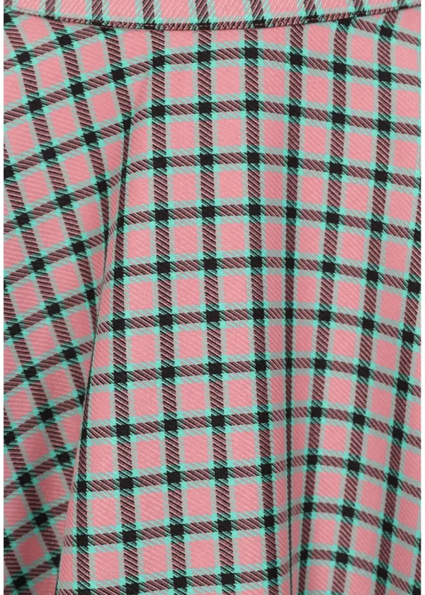 Banned Cary Sweet Check 50's Swing Skirt Pink