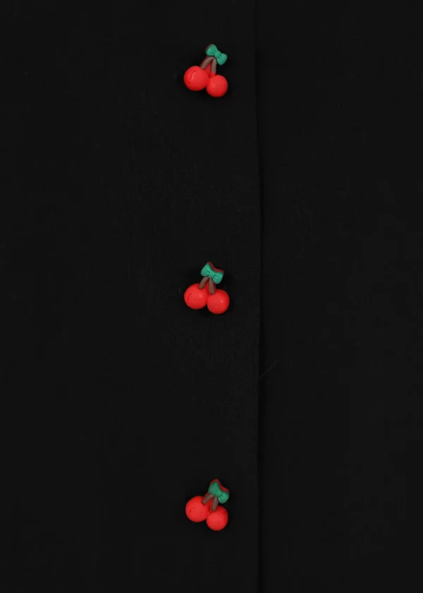 Banned Cherry Button 40's Blouse Black