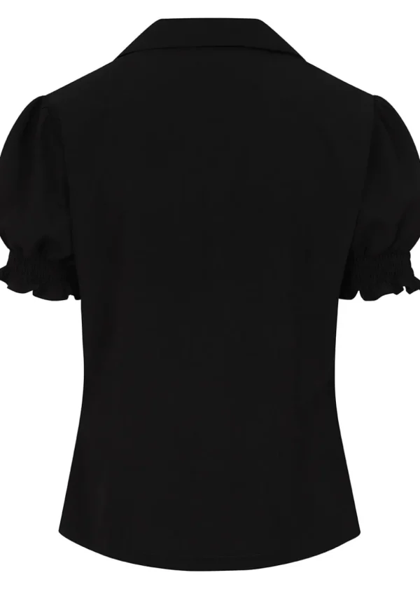 Banned Cherry Button 40's Blouse Black