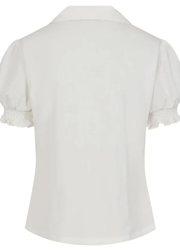 Banned Cherry Button 40's Blouse White