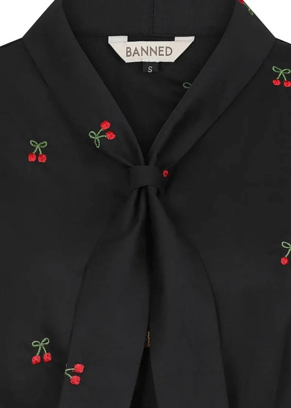 Banned Cherry Vibes Blouse Black