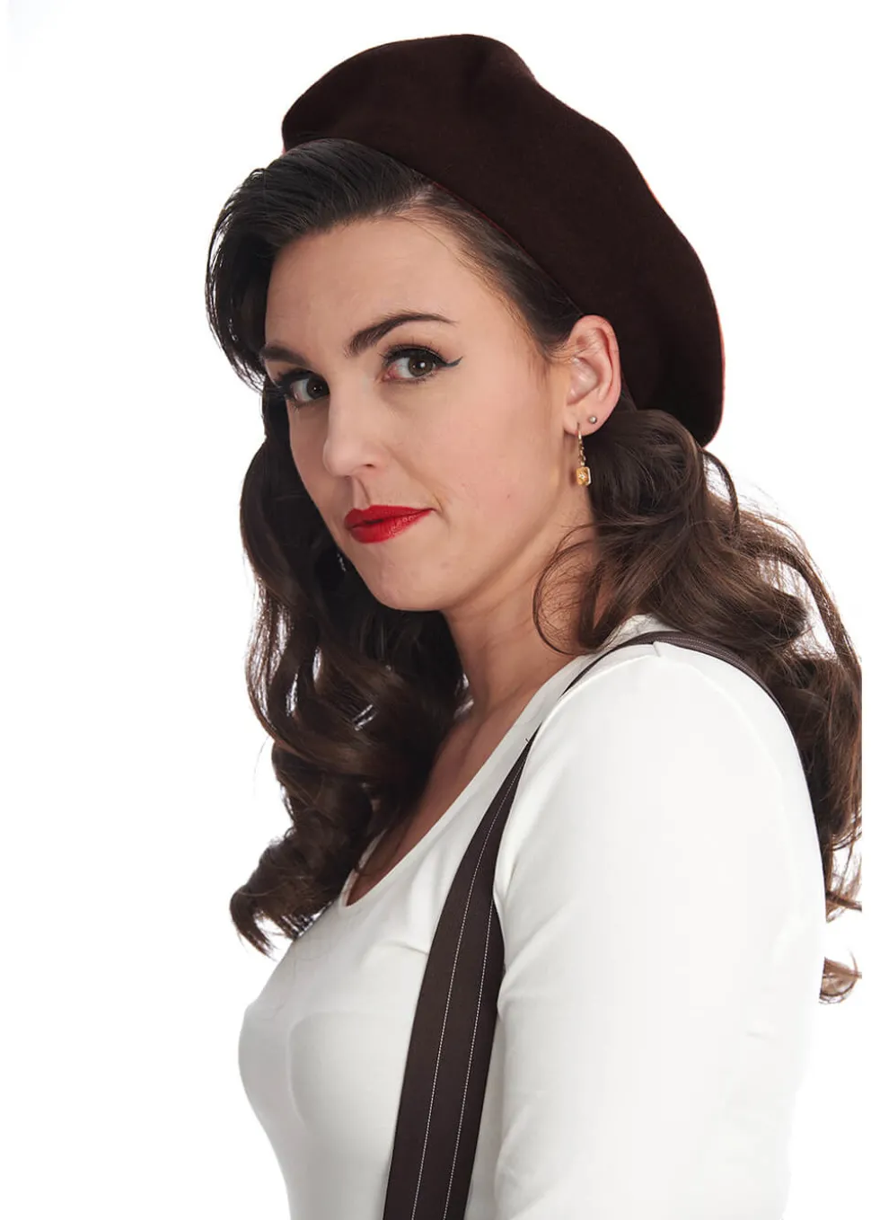 Banned Claire Vintage 50's Beret Dark Brown