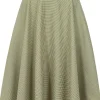 Banned Di Di 50's Swing Skirt Olive White