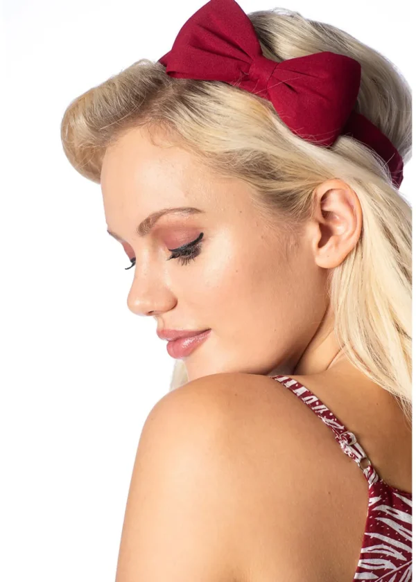 Banned Dionne Bow 50's Headband Burgundy