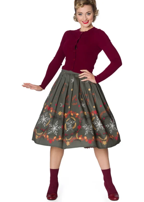 Banned Dolly 50's Cardigan in Burgundy