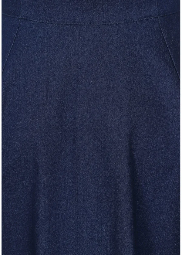 Banned Dottie Denim 50's Swing Skirt Blue