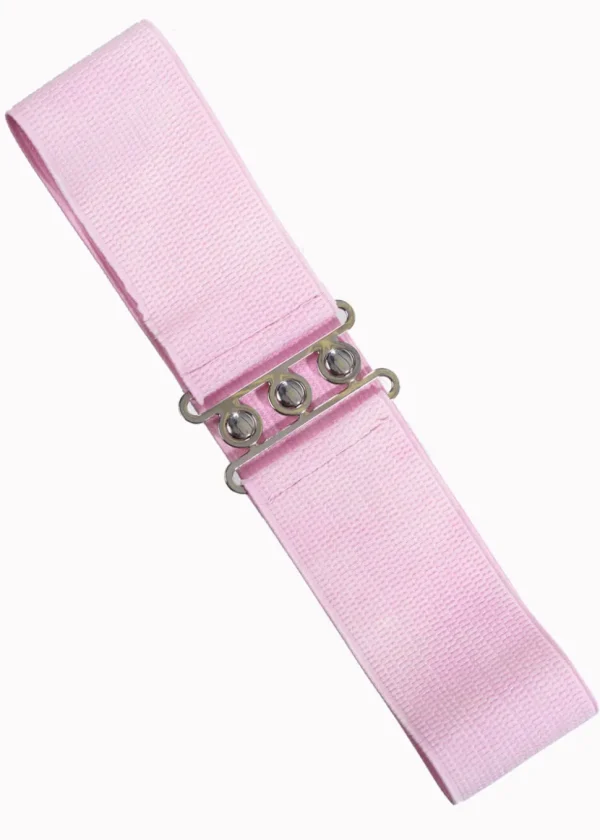 Banned Elastic 50's Belt Pale Pink