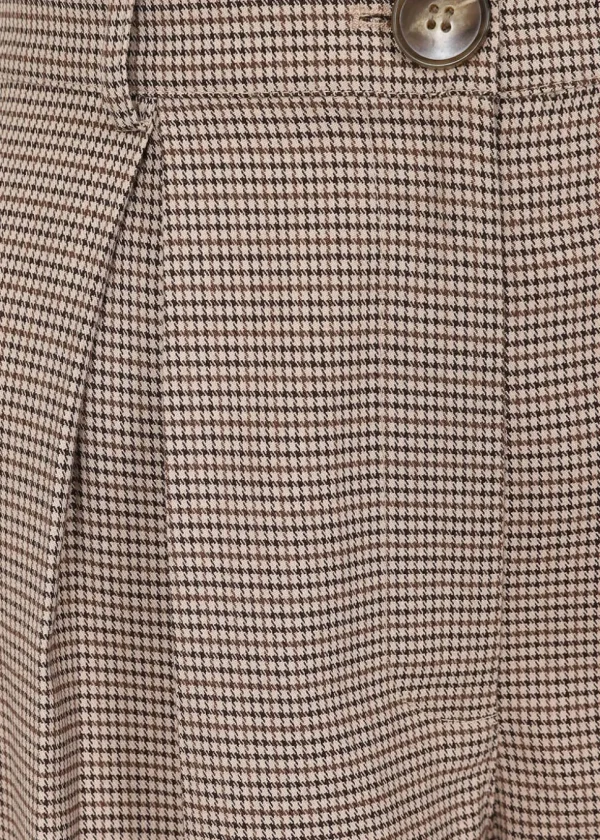 Banned Eliza Houndstooth 40's Trousers Brown