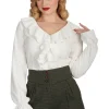 Banned Feeling Frilly Blouse Off White