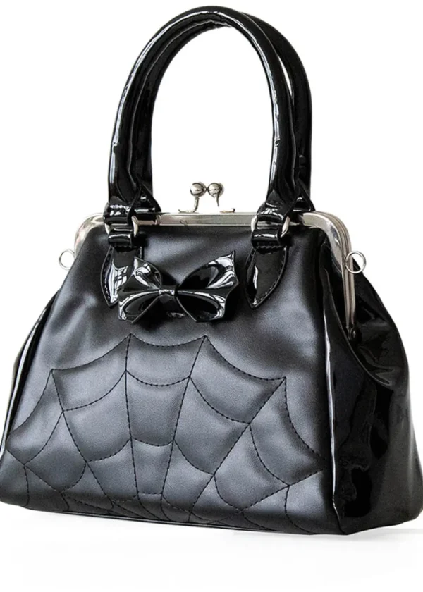 Banned Femme Fatale Spiderweb 50's Bag Black
