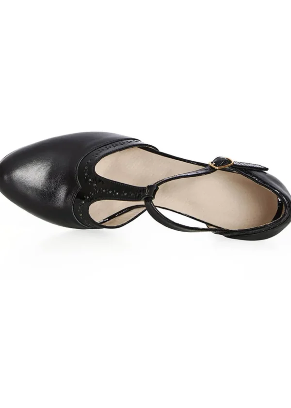 Banned Galore Leather 50's Pumps Black