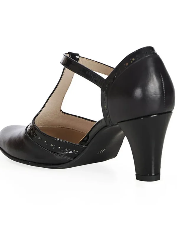 Banned Galore Leather 50's Pumps Black