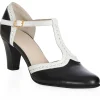 Banned Galore Leren 50's Pumps Zwart Wit