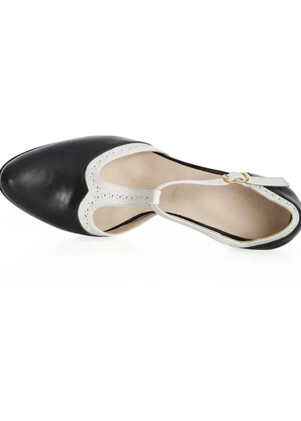 Banned Galore Leren 50's Pumps Zwart Wit