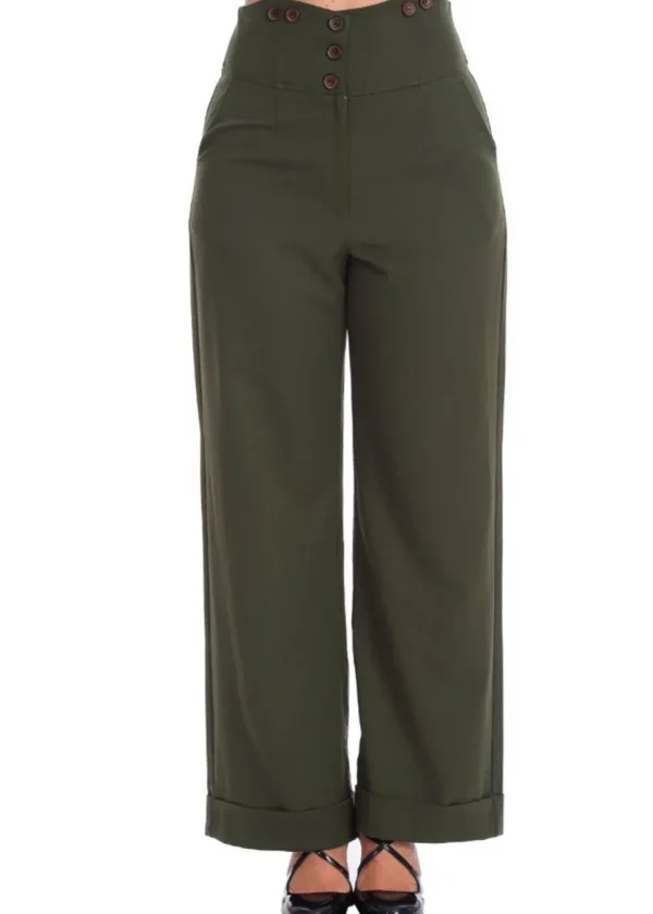 Banned Girl Boss 40's Trousers Green