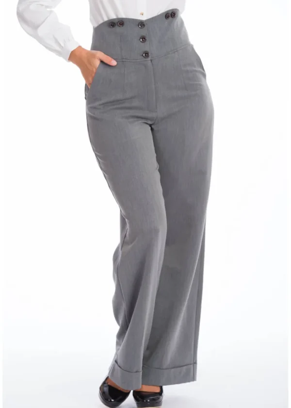 Banned Girl Boss 40's Trousers Grey