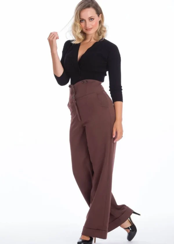 Banned Girl Boss 40's Trousers Brown