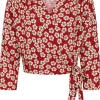 Banned Gracie Blossom 40's Wrap Blouse Red