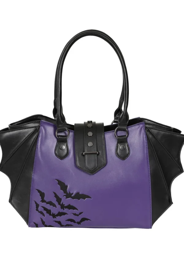 Banned Haunted Annabelle Tote Bag Purple Black