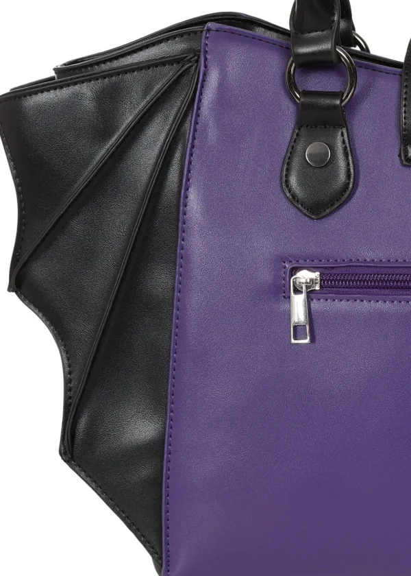 Banned Haunted Annabelle Tote Bag Purple Black