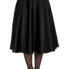 Banned Hazel Satin Sparkle 50's Swing Skirt Black